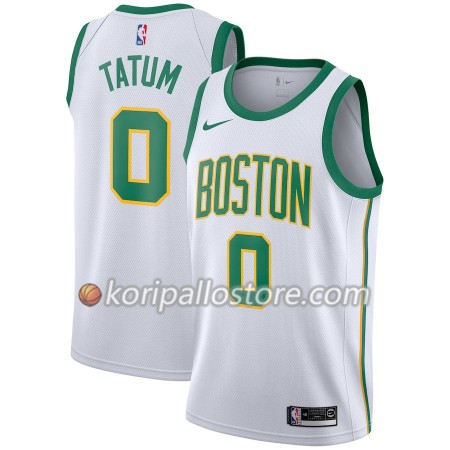 Boston Celtics Jayson Tatum 0 2018-19 Nike City Edition Valkoinen Miesten Pelipaidat Swingman 